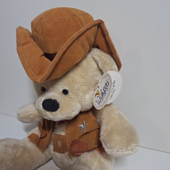 2003 Wishpets Amigo Cowboy Teddy Bear Plush Fringed Hat & Vest W/Tags Vintage - Picture 2 of 7